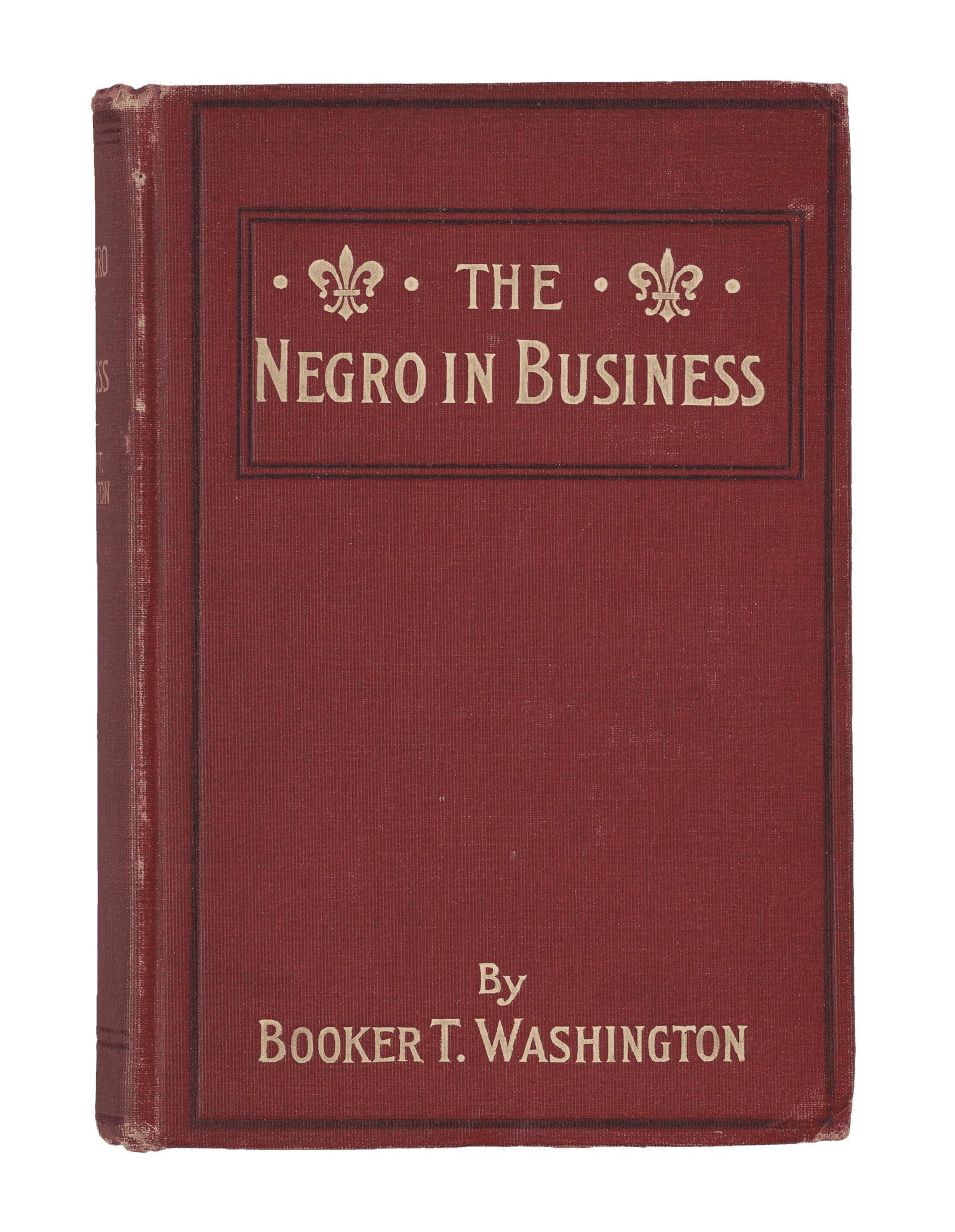 Hardcover book titled "The Negro in Business" written by Booker T. Washington. The cover is maroon with white lettering.