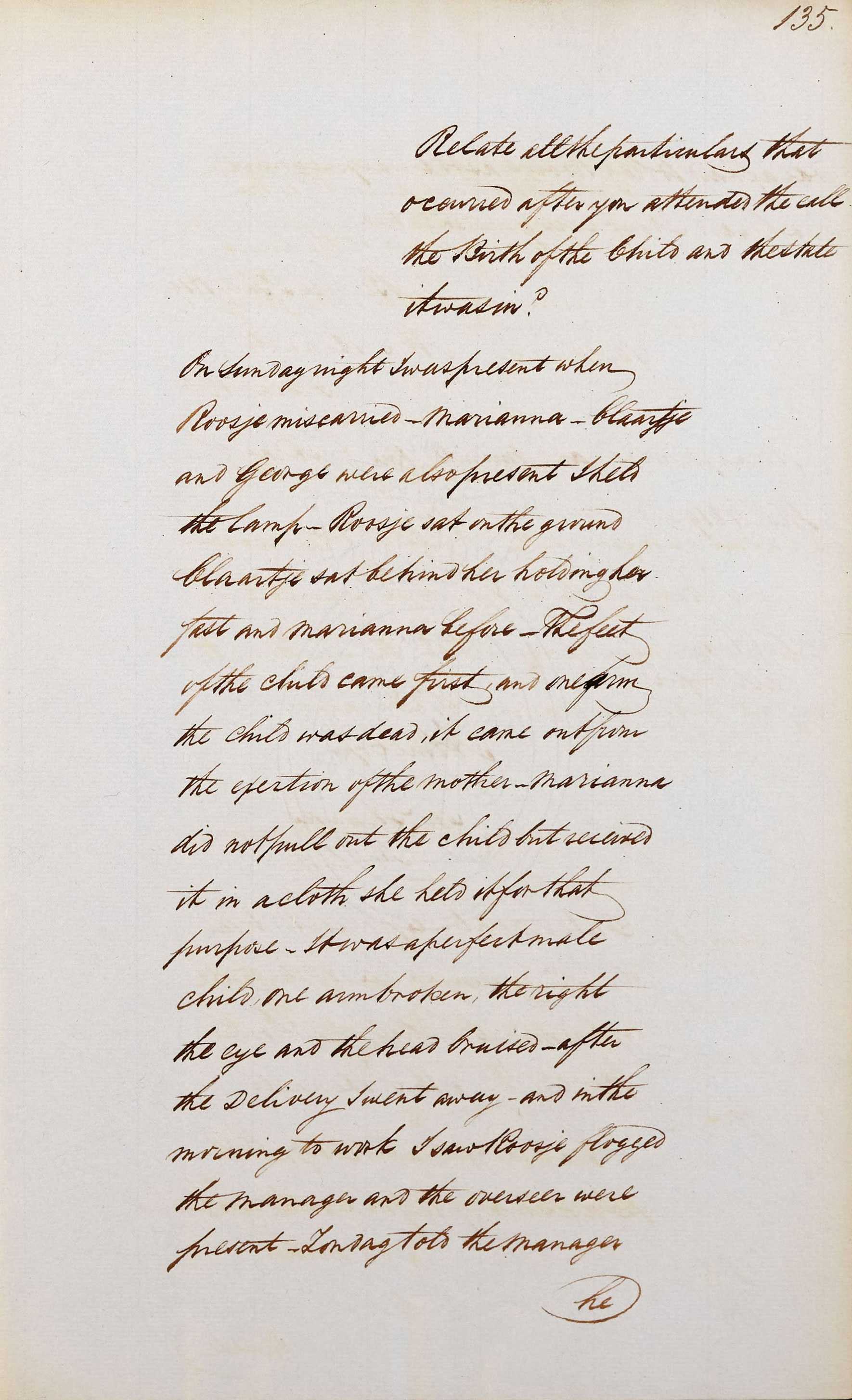 A cursive handwritten complaint about Roosje on a slightly yellow paper. The text is on the right hand side.