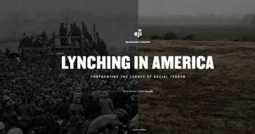 Screenshot from Lynching in America website by the Equal Justice Initiative