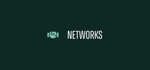 Green background with the text 'Networkds' and an handshake icon