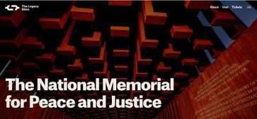 Screenshot of homepage for the National Memorial for Peace and Justice website.