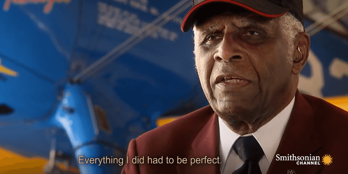 Screenshot from Smithsonian Channel documentary on Tuskegee Airmen.