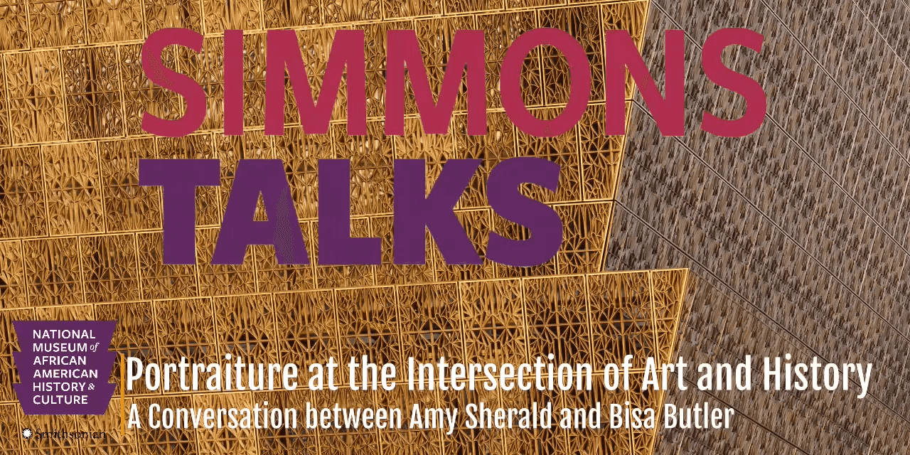 Thumbnail of the series talk with the text of 'Simmons Talks' overlayed on the museum's building.